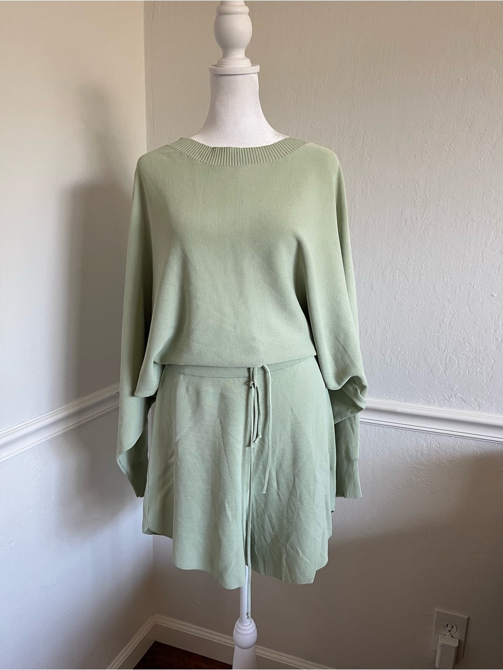 Zara 2 pc Shorts/Crop top set - Light Sage Green